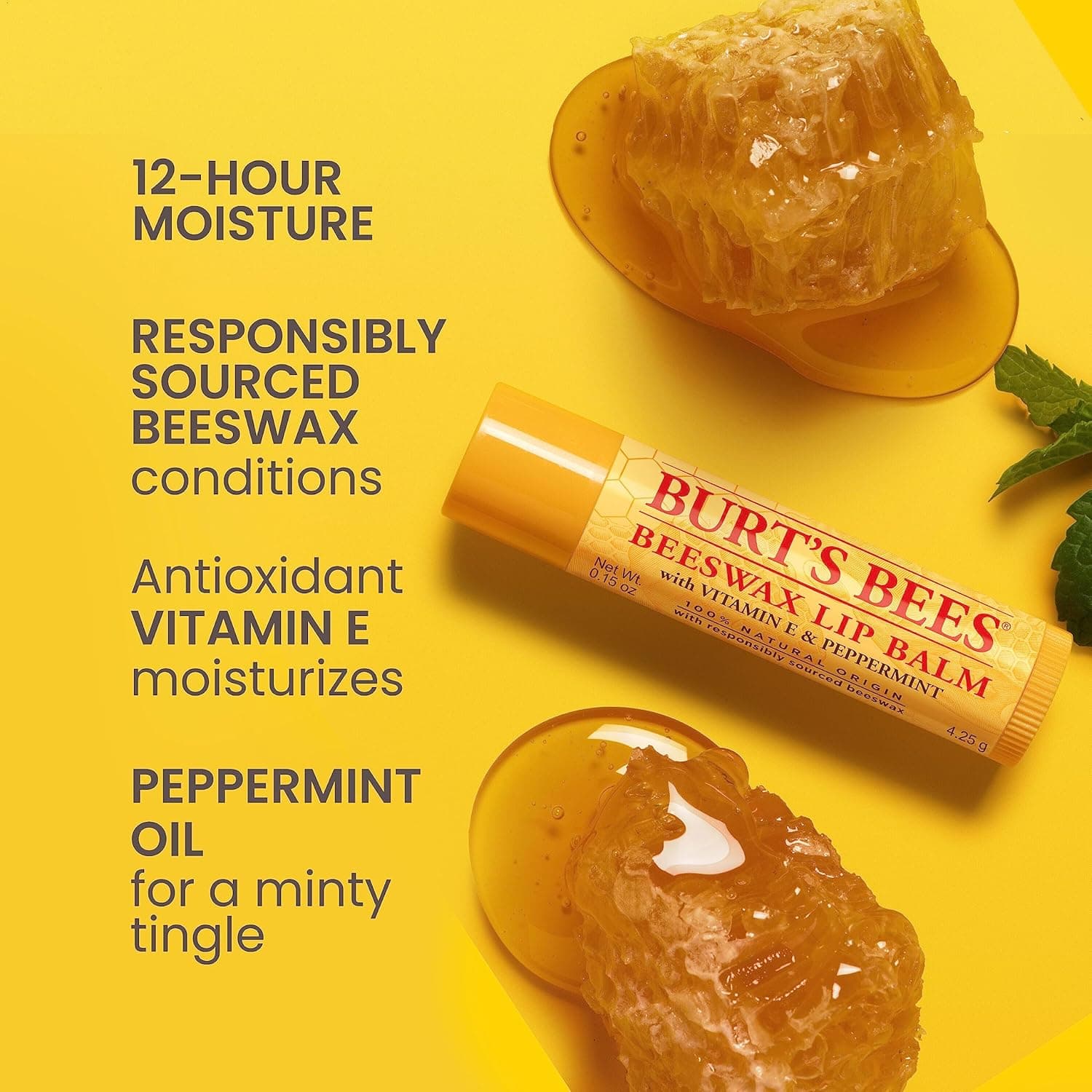 Burt's Bees Original Beeswax Lip Balm (4-Pack) thumbnail 2