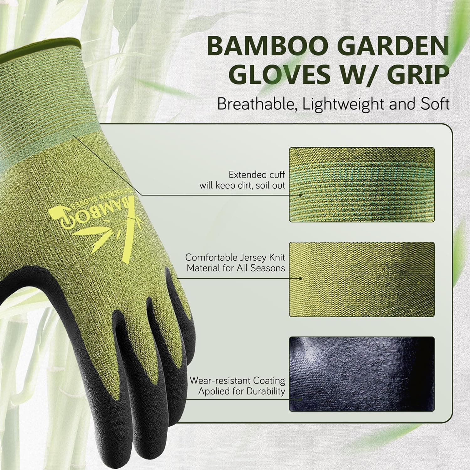 COOLJOB 2-Pair Gardening Gloves with Touchscreen Fingertips thumbnail 2