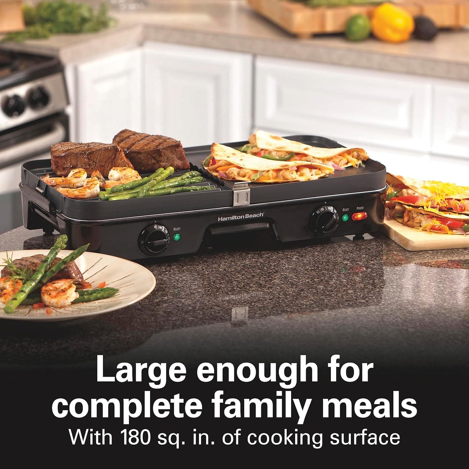 Hamilton Beach 3-in-1 Electric Indoor Grill + Griddle thumbnail 5