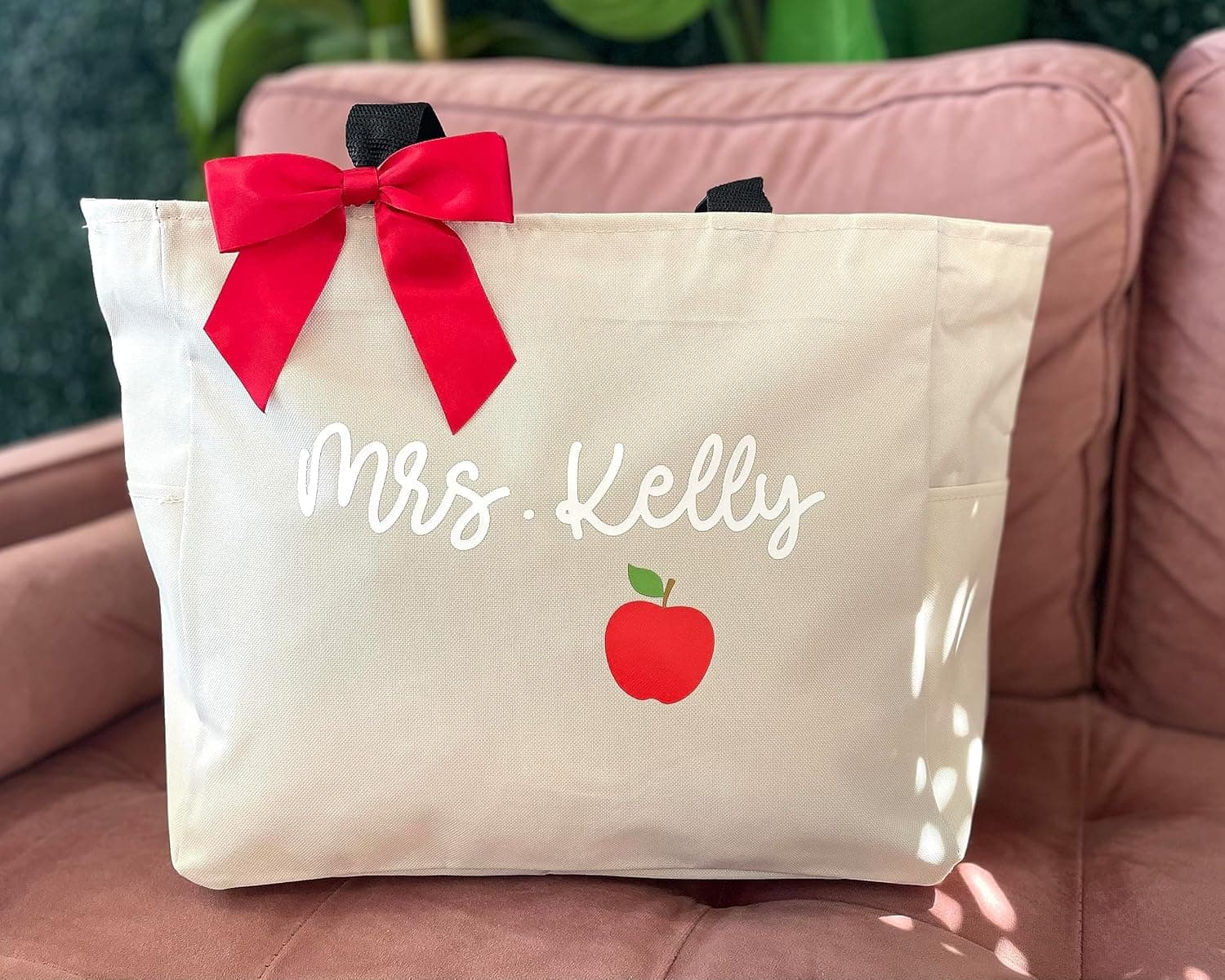 Up2ournecksinfabric Personalized Large Teacher Tote Bag thumbnail 3