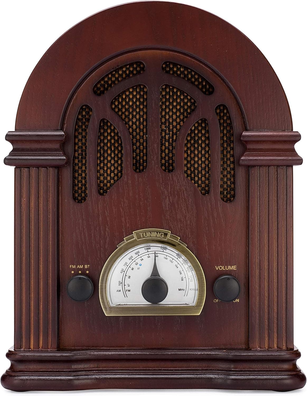 ClearClick Retro AM/FM Radio with Bluetooth - Classic Wooden Vintage Style thumbnail 2