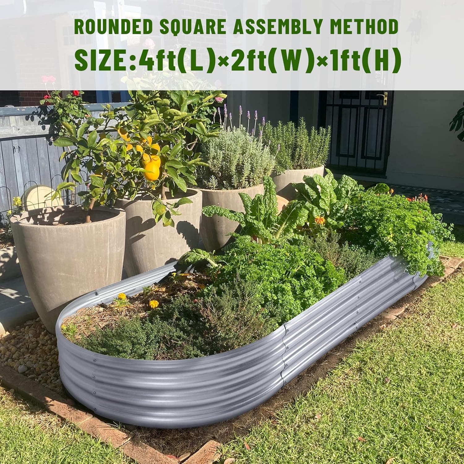 Land Guard Galvanized Raised Garden Bed Kit (4x2x1ft) thumbnail 3
