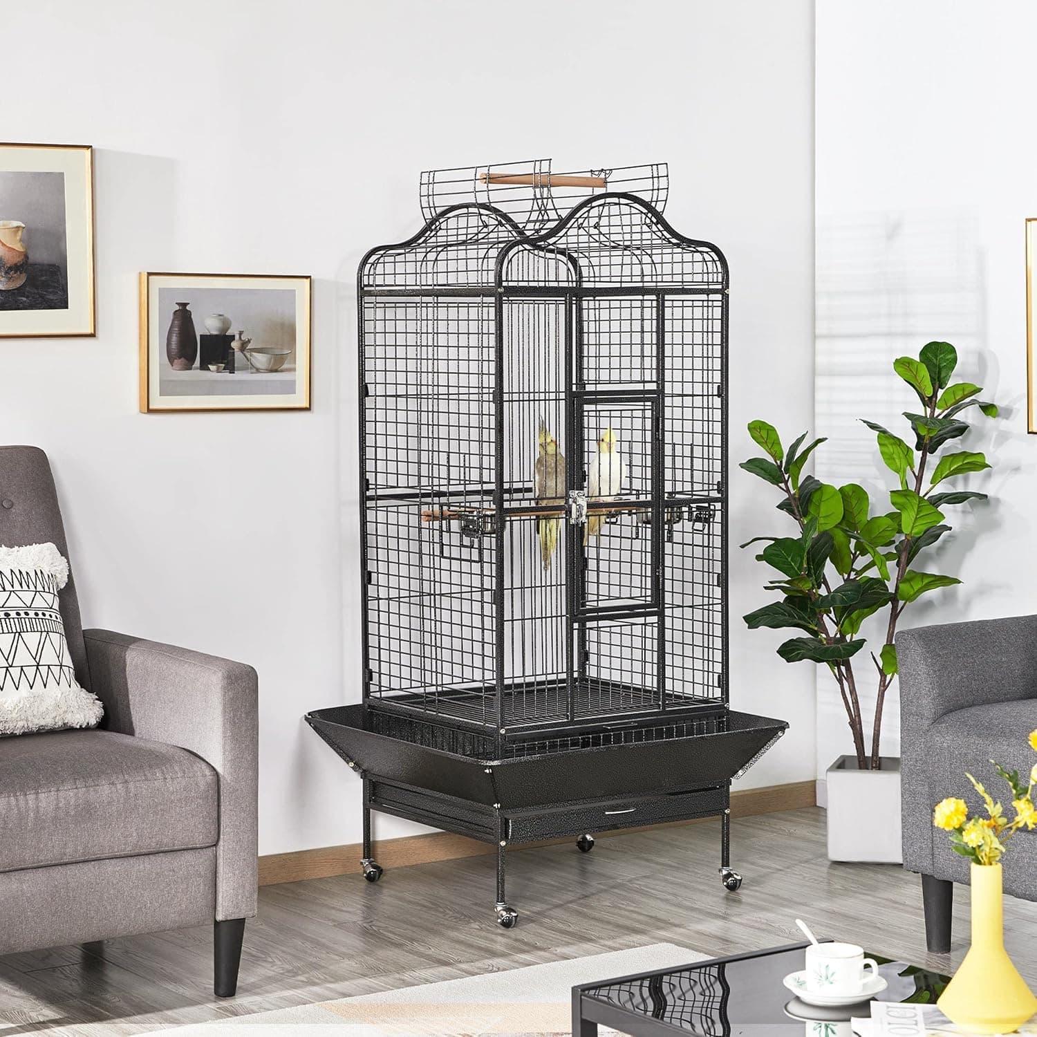 Yaheetech 63-Inch Open Play Top Extra Large Bird Cage thumbnail 3
