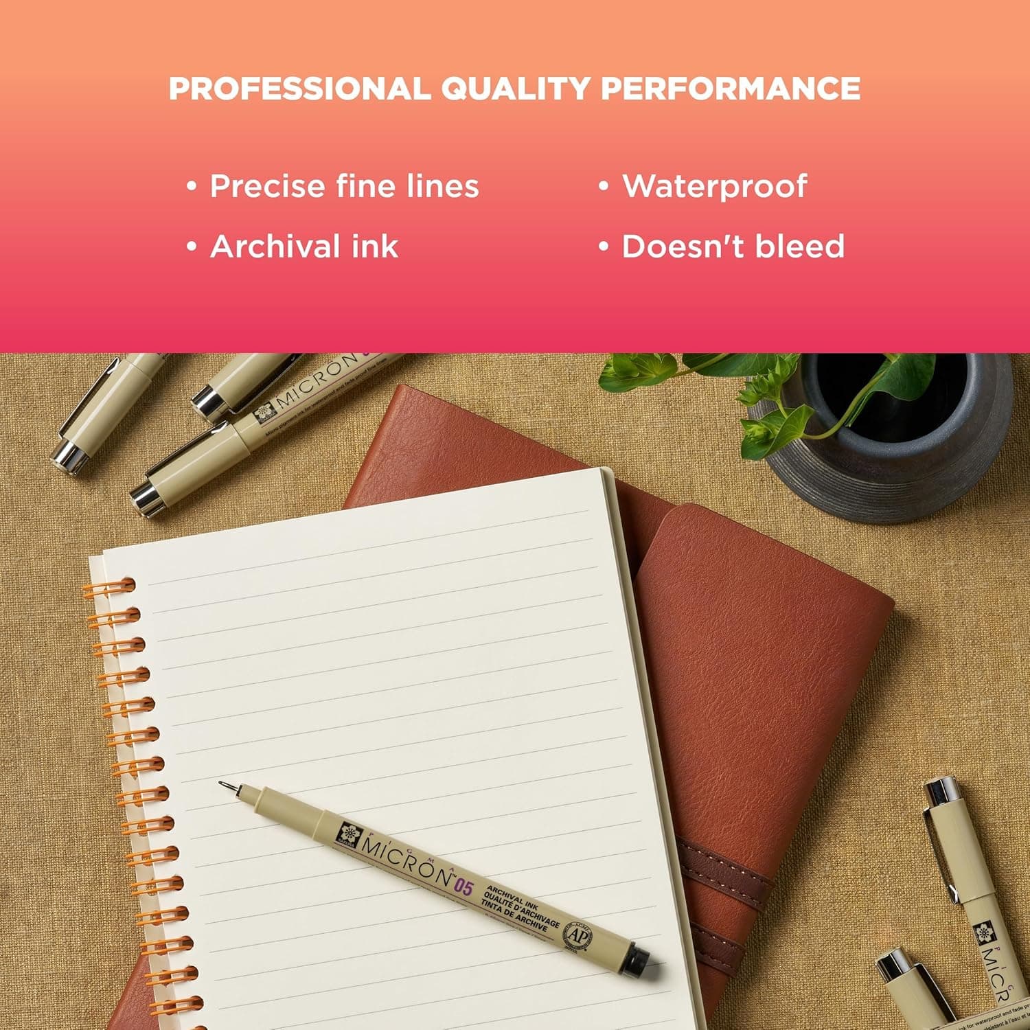 SAKURA Pigma Micron Fineliner Pens, Assorted Point Sizes, 6-Pack thumbnail 4