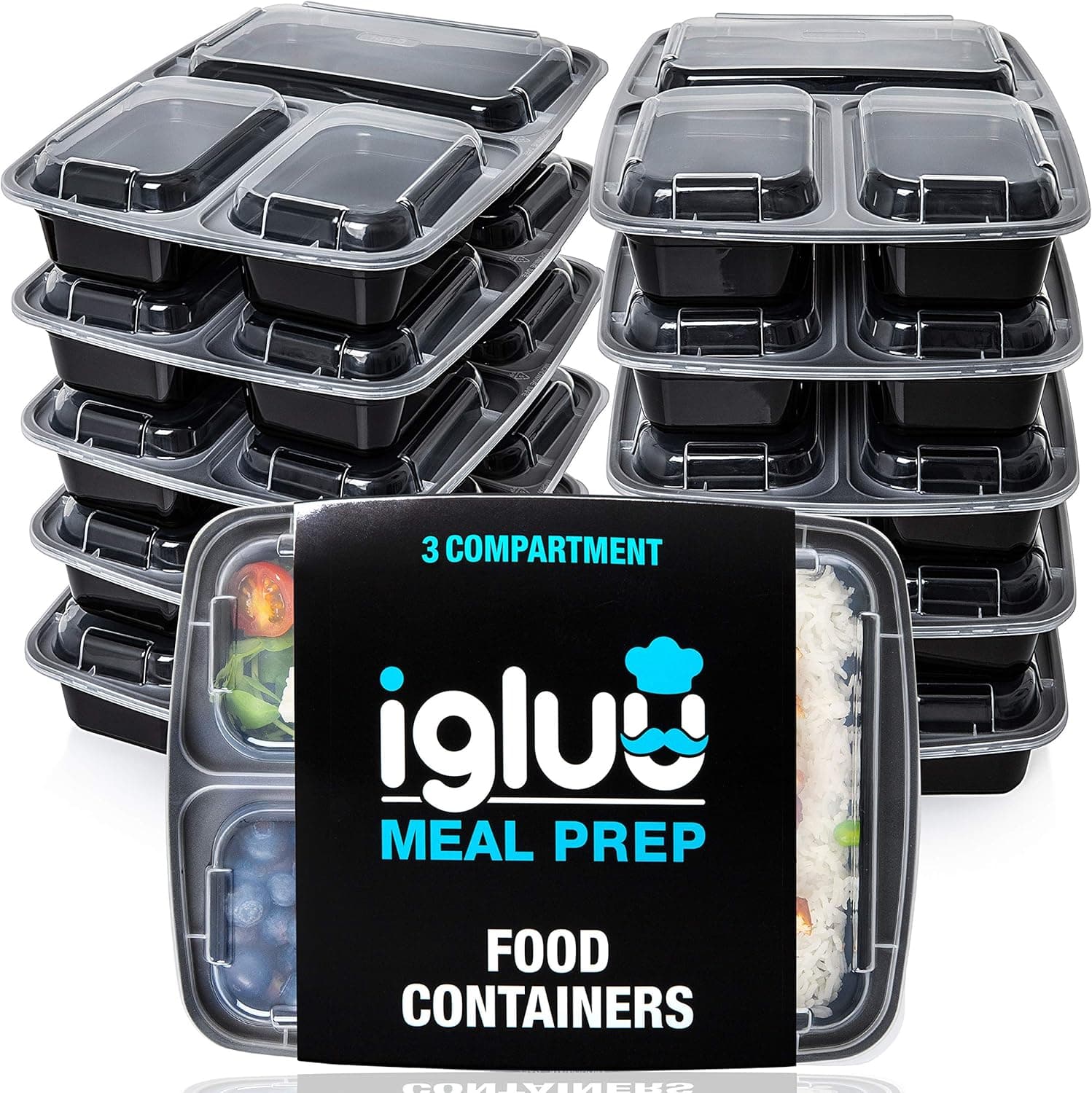 Igluu Meal Prep Containers 10-Pack with Insulated Bag