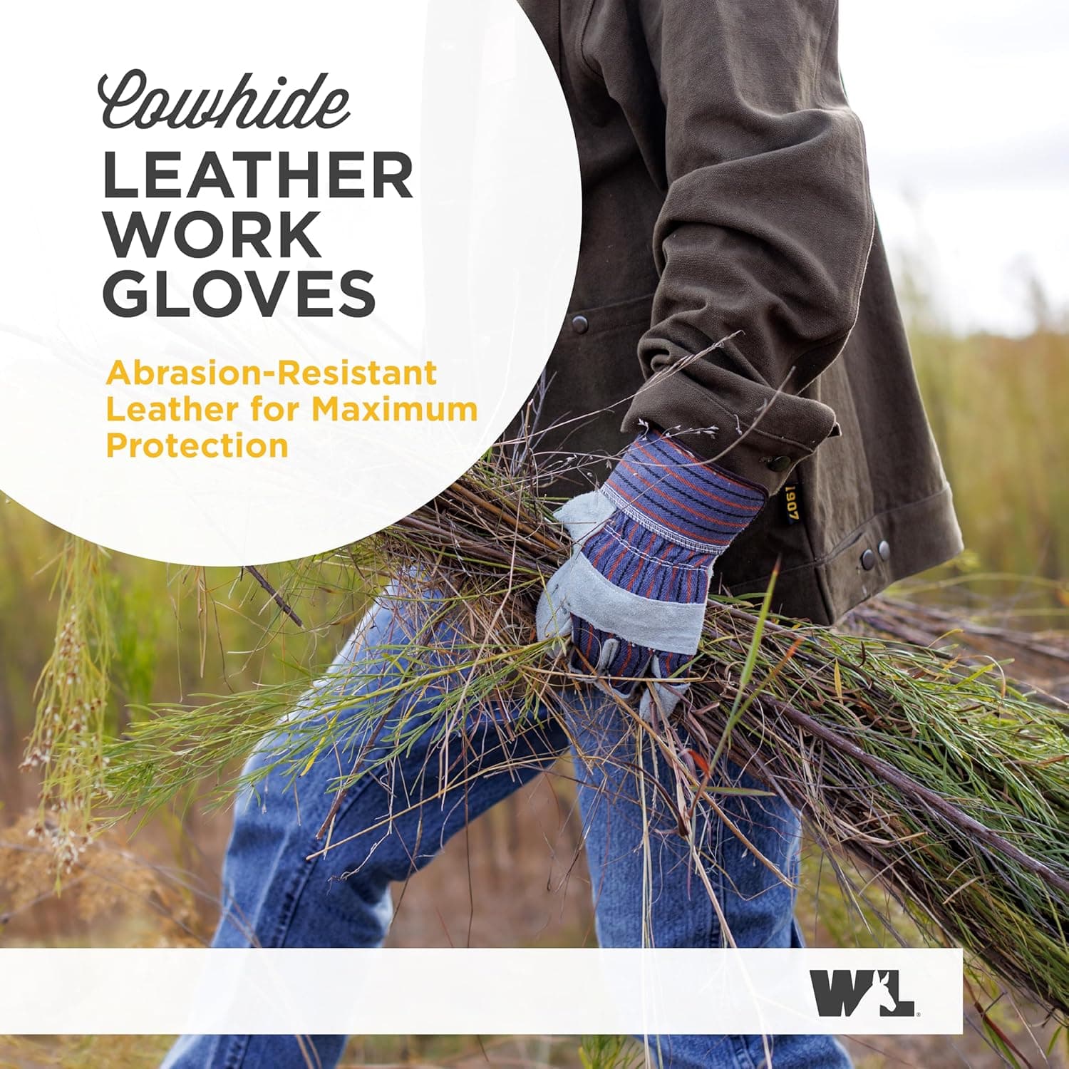 Wells Lamont Men's Heavy Duty Leather Work Gloves (2-Pack) thumbnail 3