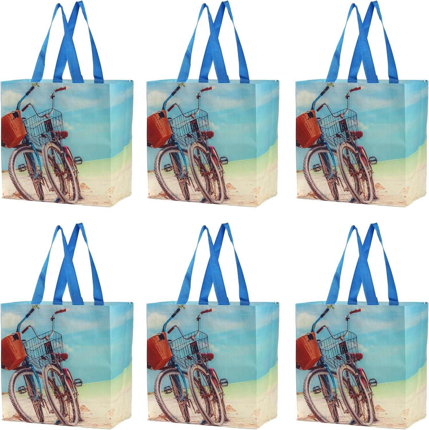 Earthwise Reusable Grocery Bags Large Foldable Water-Resistant Totes 5-Pack - image 1
