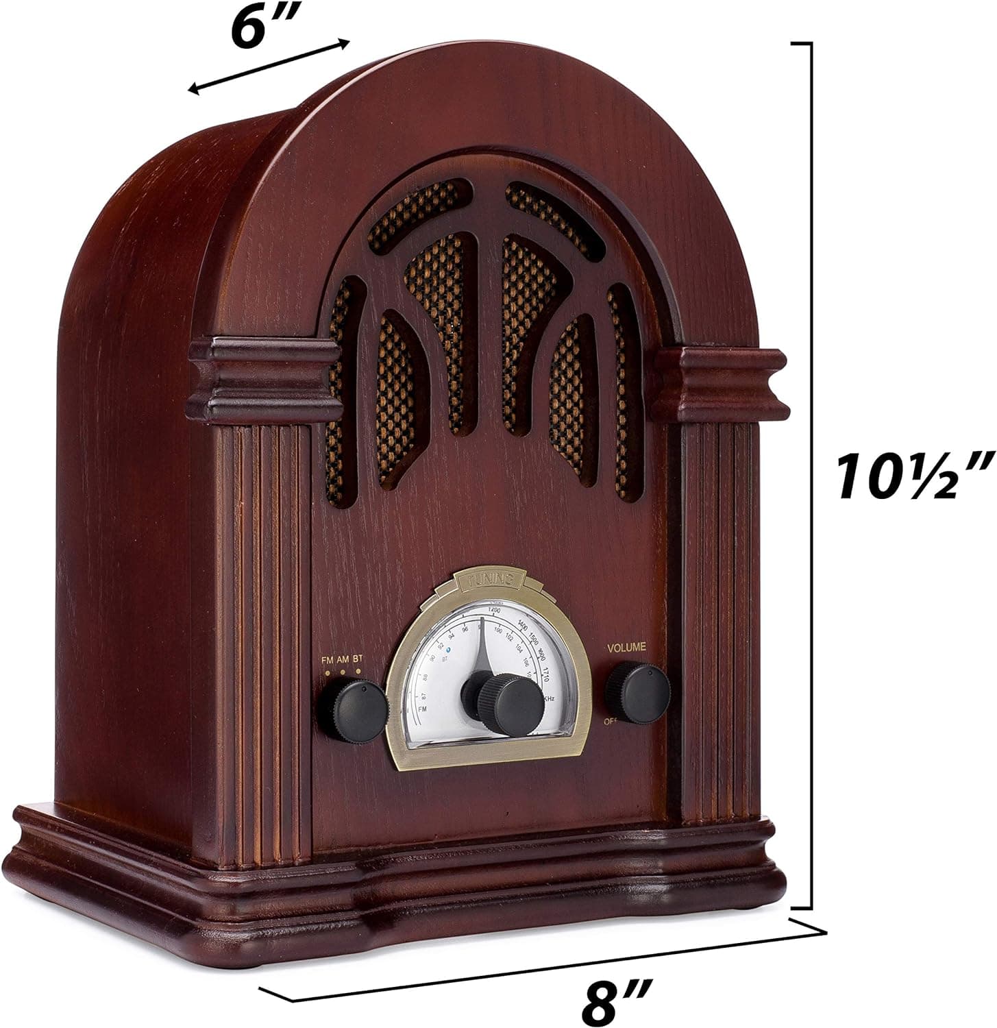 ClearClick Retro AM/FM Radio with Bluetooth - Classic Wooden Vintage Style thumbnail 4