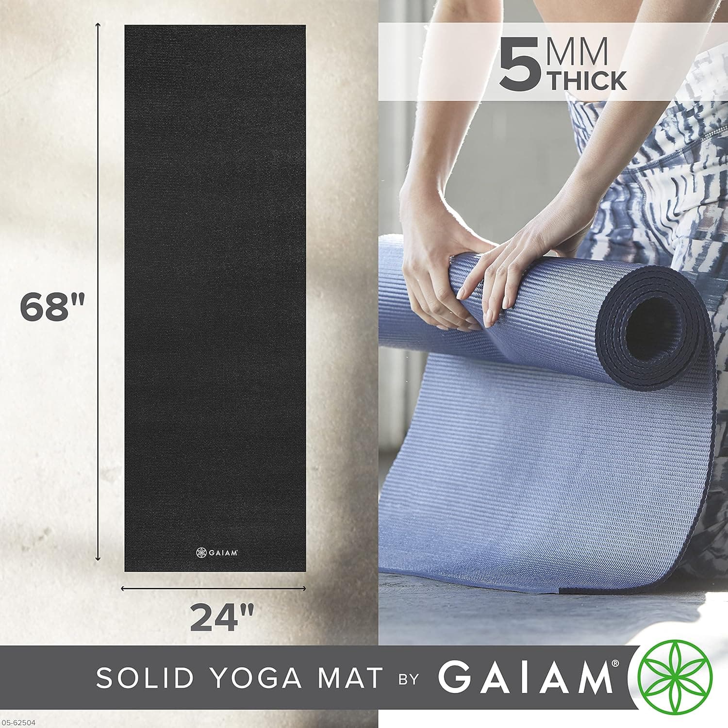 Gaiam Yoga Mat Premium Solid Color 5mm thumbnail 3