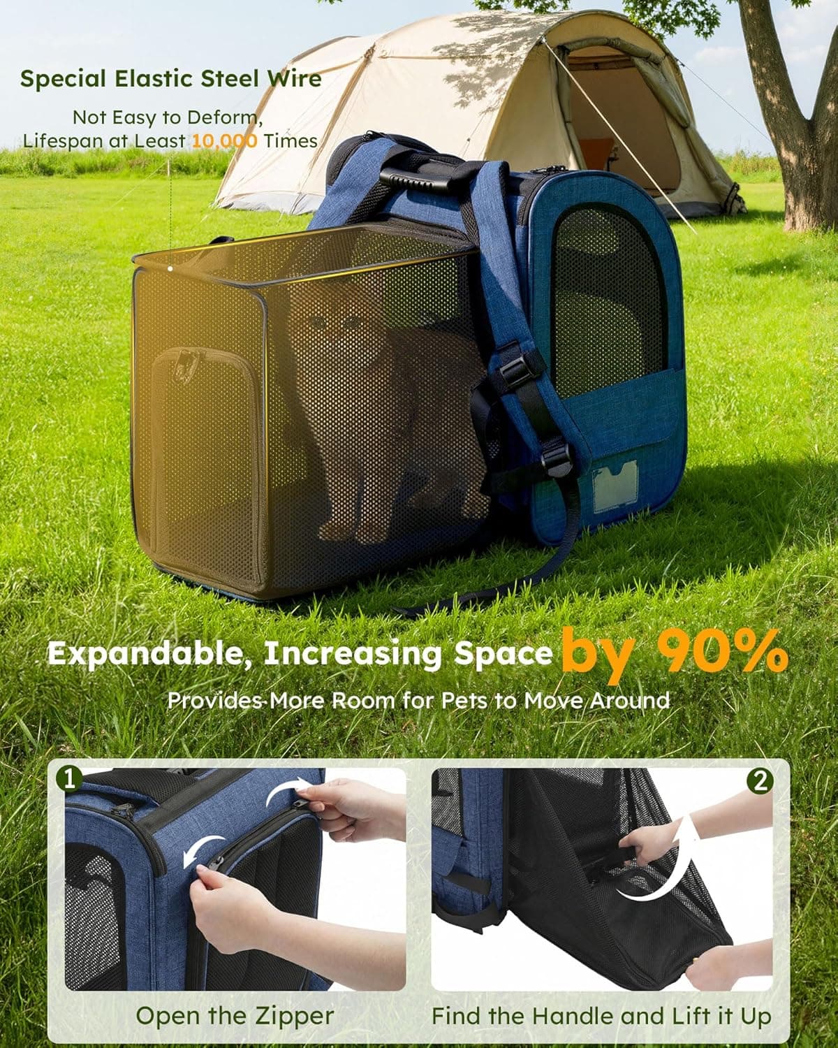 Pecute Expandable Cat Backpack Carrier thumbnail 3