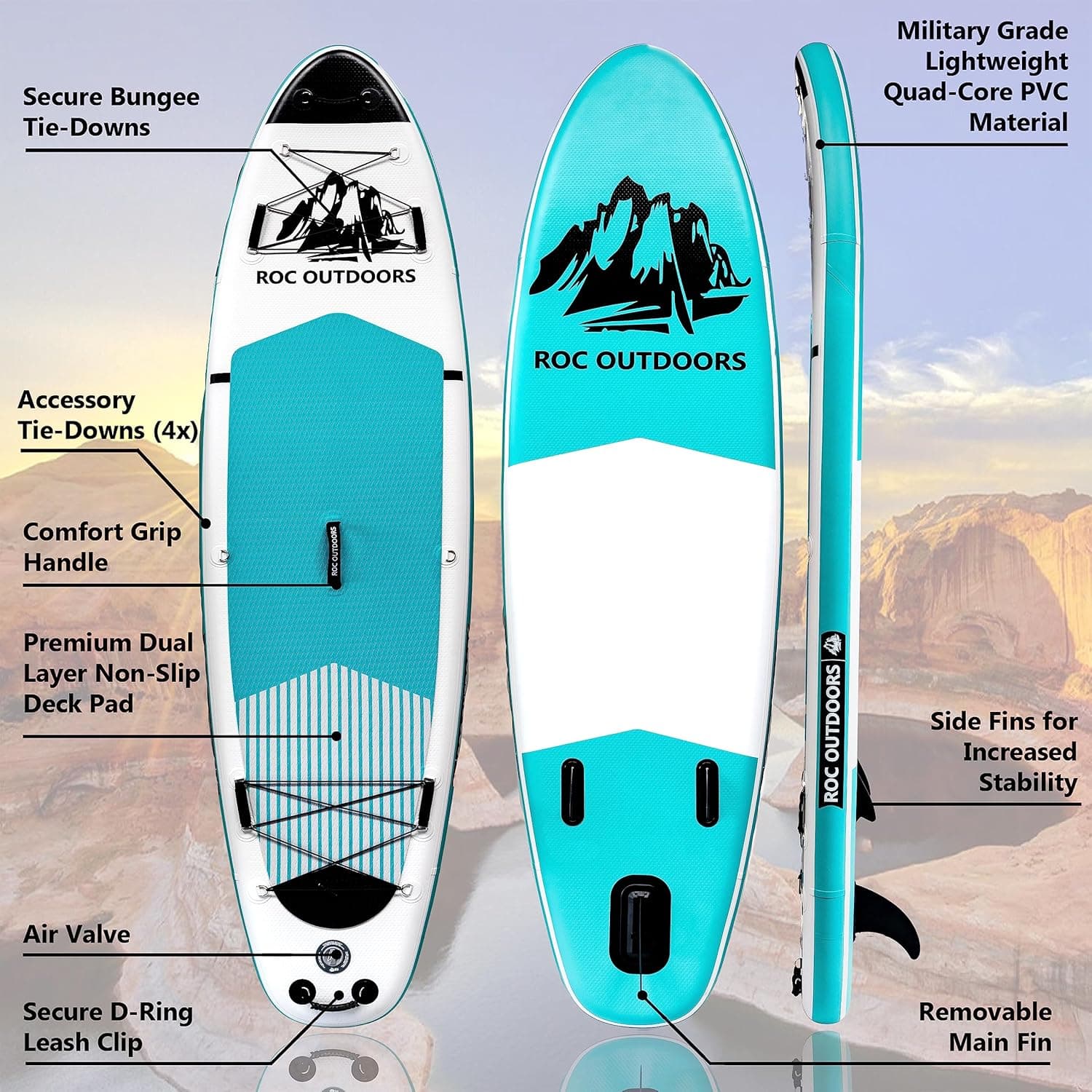 Roc Inflatable Stand Up Paddle Board 10'6" thumbnail 4