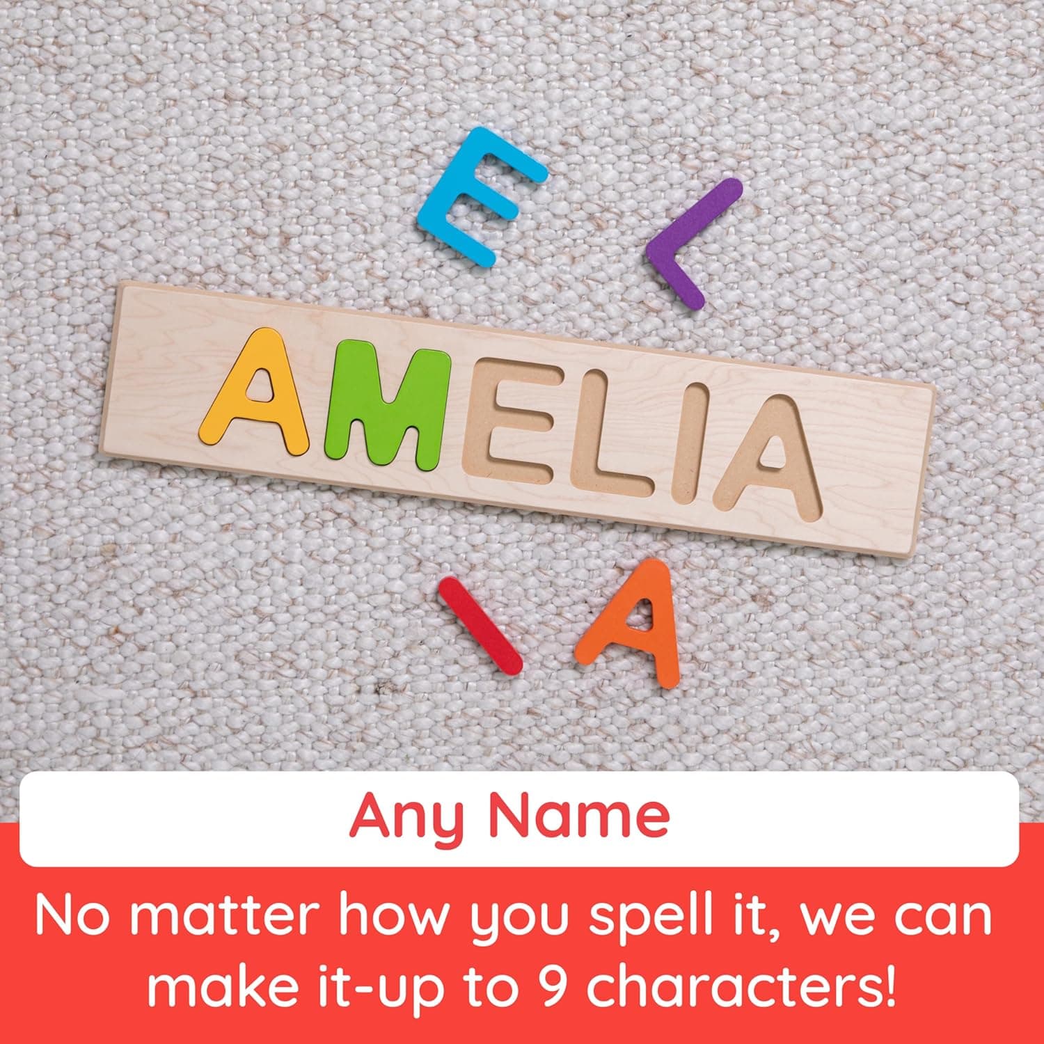 Fat Brain Toys Wooden Personalized Name Puzzle for Toddlers 1-3+ thumbnail 5