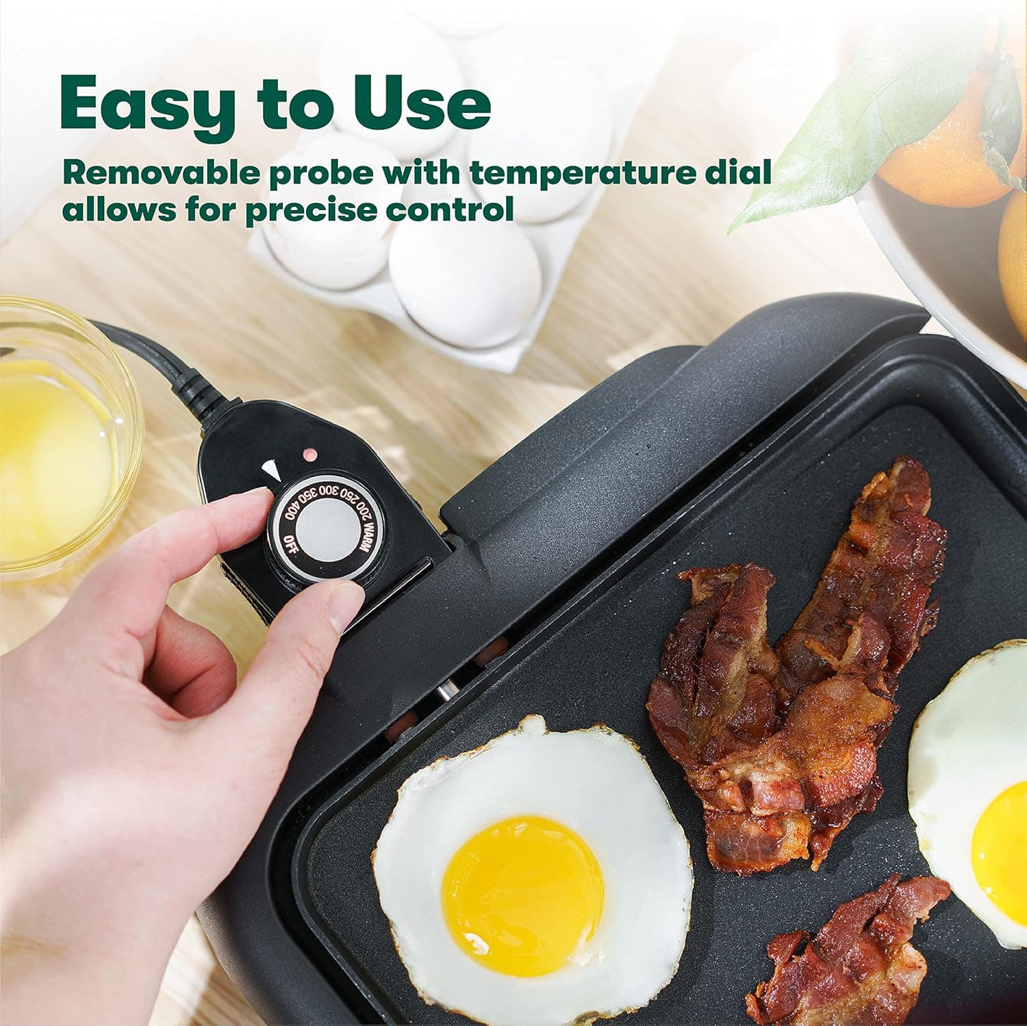 BELLA 10" x 18" Electric Griddle with Warming Tray thumbnail 5