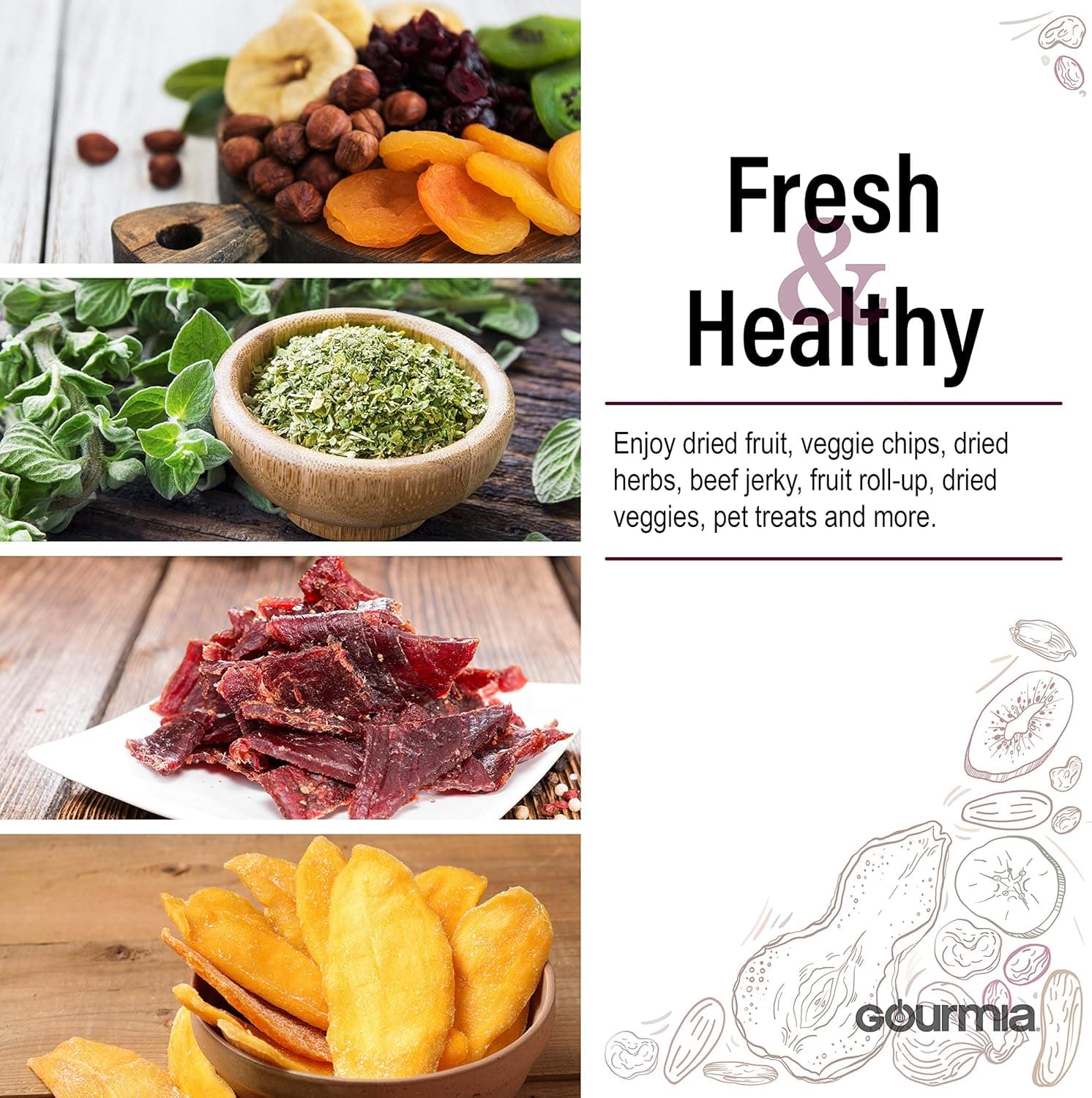 Gourmia GFD1950 Premium 9-Tray Food Dehydrator thumbnail 3