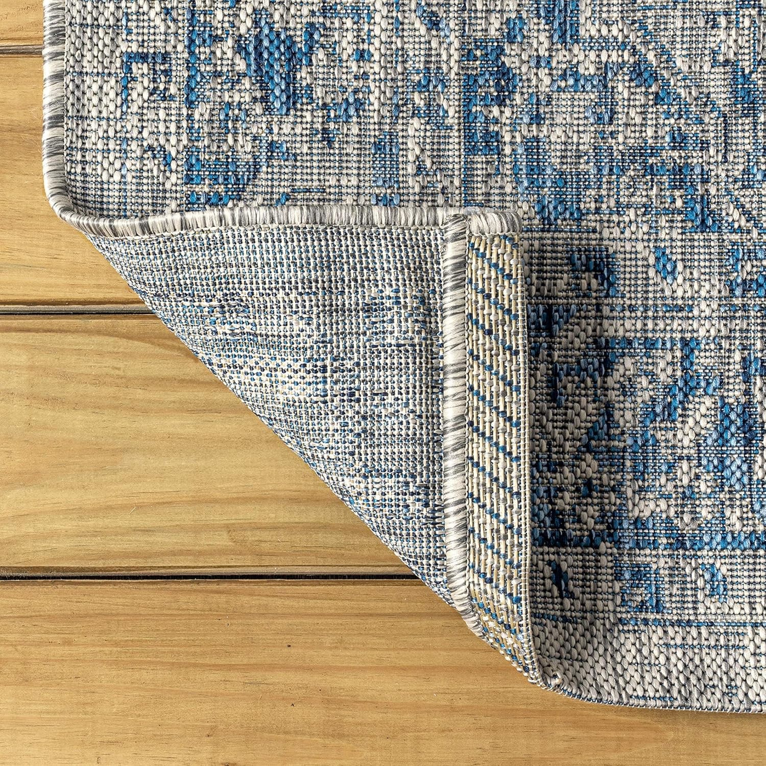 JONATHAN Y Boho Medallion Indoor Outdoor Area Rug 5x8 Gray/Navy thumbnail 4