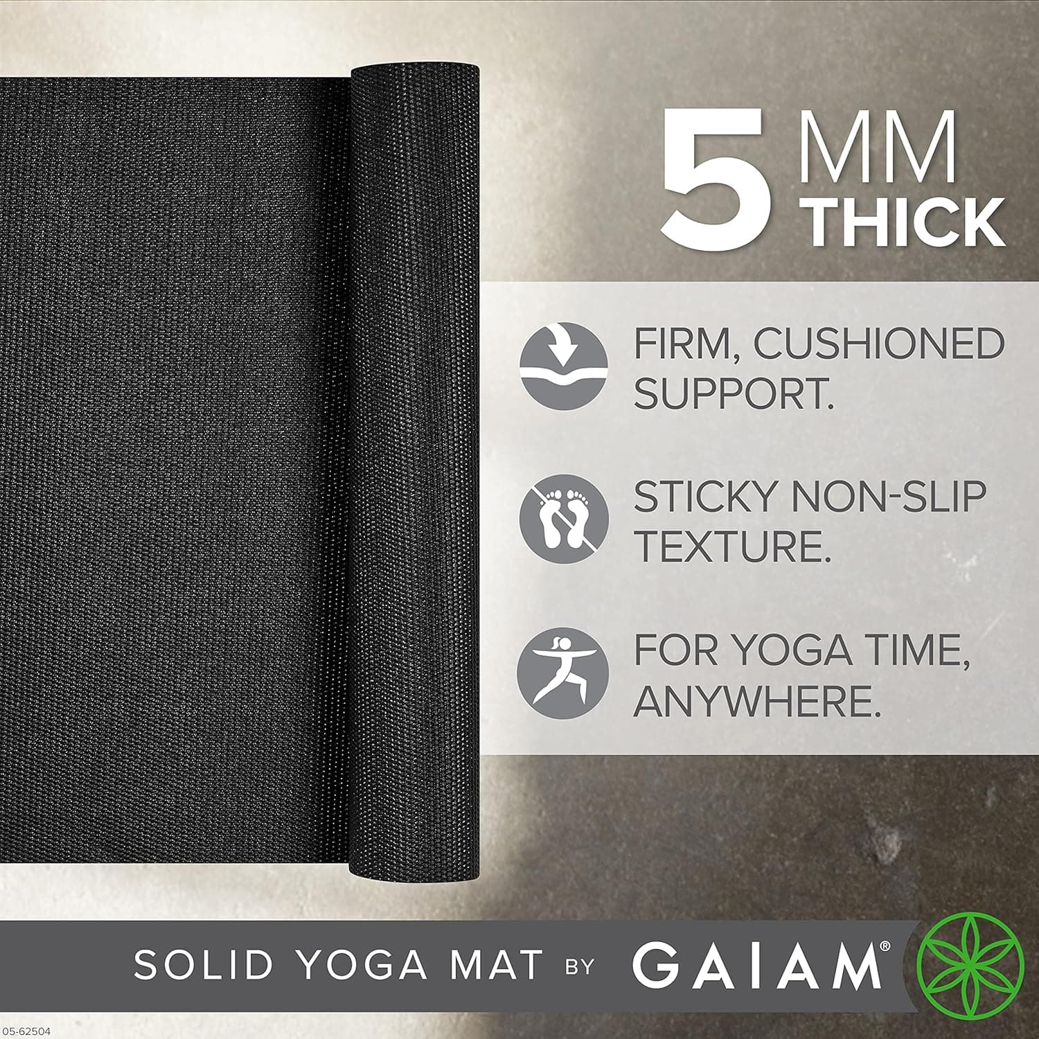 Gaiam Yoga Mat Premium Solid Color 5mm thumbnail 2
