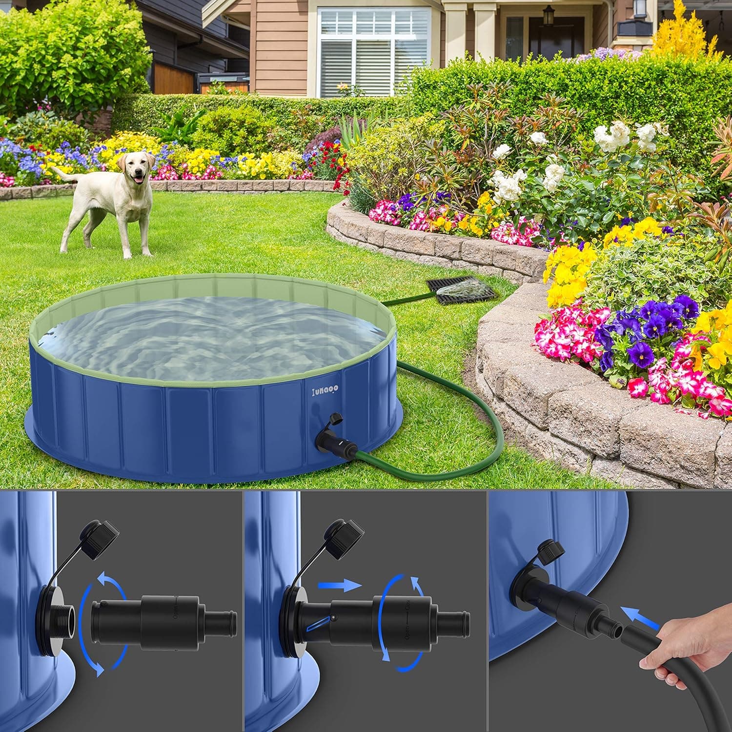 lunaoo Foldable Dog Pool (63 Inch) thumbnail 3