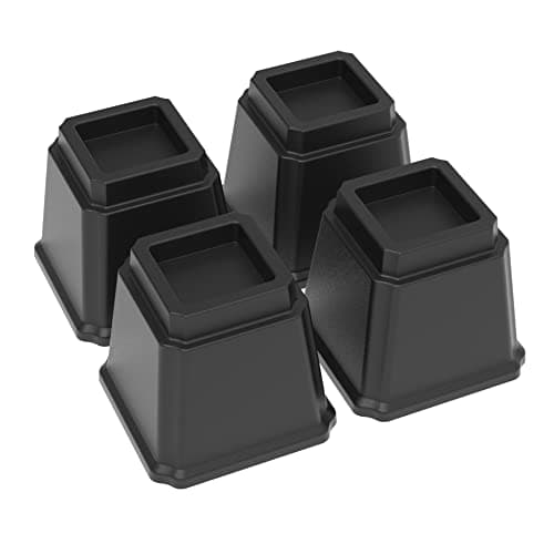 Napnapday Bed Risers 5 Inch Heavy Duty, 4 Pack Furniture Risers, Black - image 1