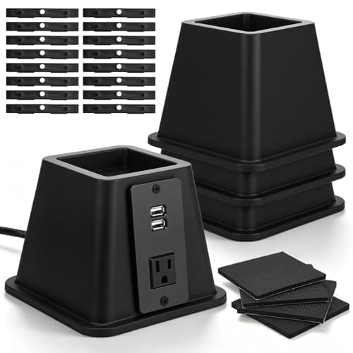 DALIZ Adjustable Bed Risers with USB Charging Ports - image 1