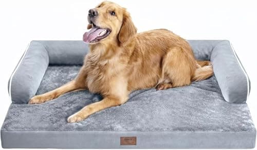 MEKIY Orthopedic Washable Dog Bed with Bolster for Medium to Large Dogs