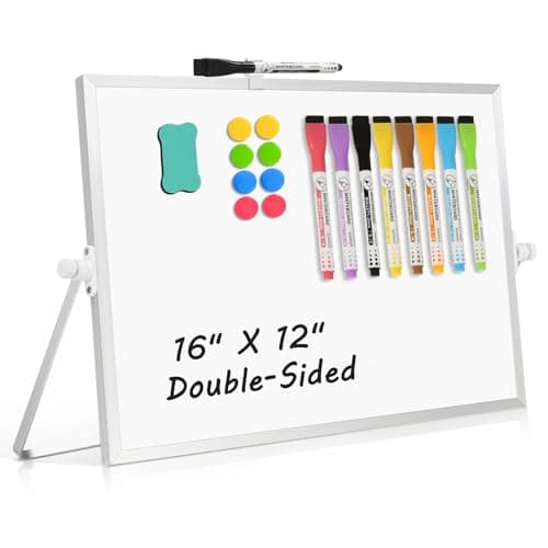 AMUSIGHT Double-Sided Magnetic White Board with Stand