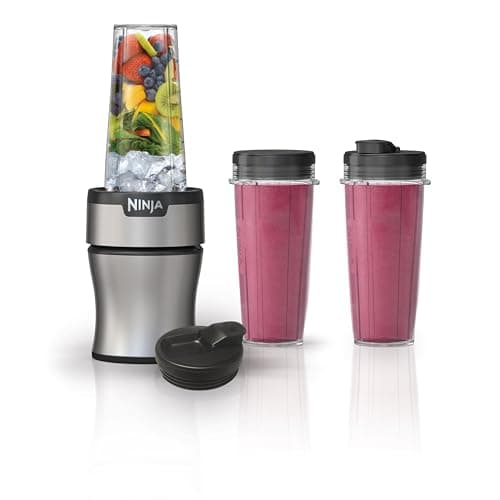 Ninja Nutri-Plus Personal Blender, 900PW, (3) 20oz Cups, Silver, BN301