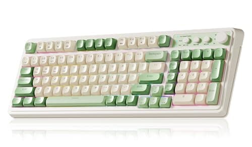 AULA S99 Gaming Keyboard, Wireless Green Creamy Computer Keyboards