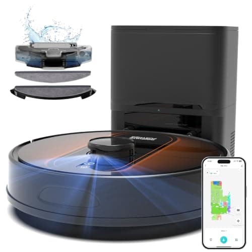 Robot Vacuum and Mop with Mapping: 6000Pa LIDAR Navigation Self Emptying Robotic Vacuum