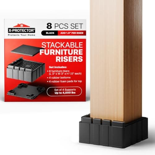 X-Protector Bed Risers - 8 PCS Set, Adjustable Height 1.5 - image 1