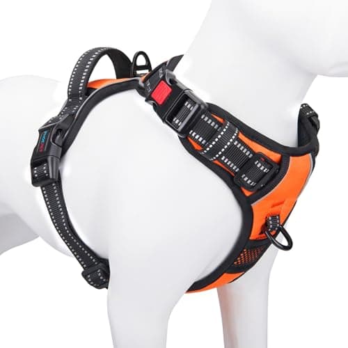 PHOEPET No Pull Dog Harness Medium Reflective Front Clip Vest with Handle