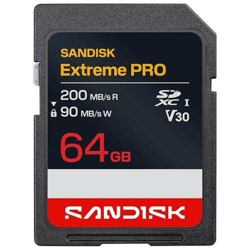 SANDISK 64GB Extreme PRO SD UHS-I Card - Up to 200MB/s Read Speed and 90MB/s Write Speed