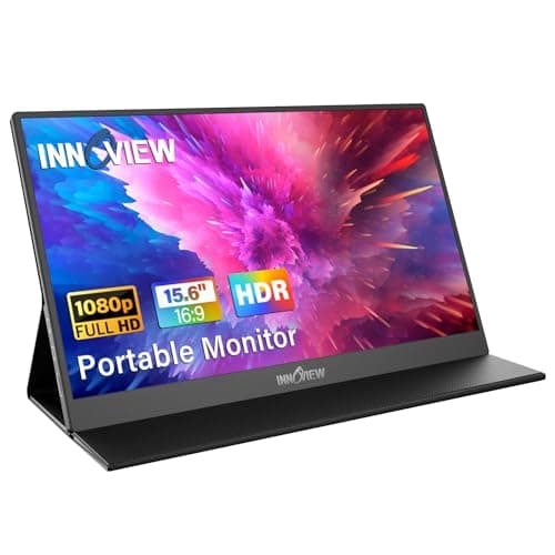 InnoView Portable Monitor, 15.6 Inch FHD 1080P HDMI USB C Second External Monitor for Laptop