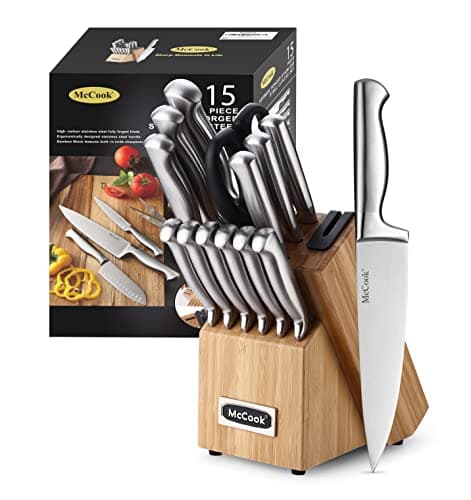 McCook® Knife Sets,German Stainless Steel Knife Block Sets with Built
