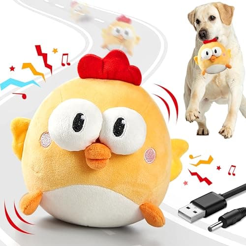 GUKCO Interactive Dog Toys, Moving Ball Toy with Jumping & Music(Chick)