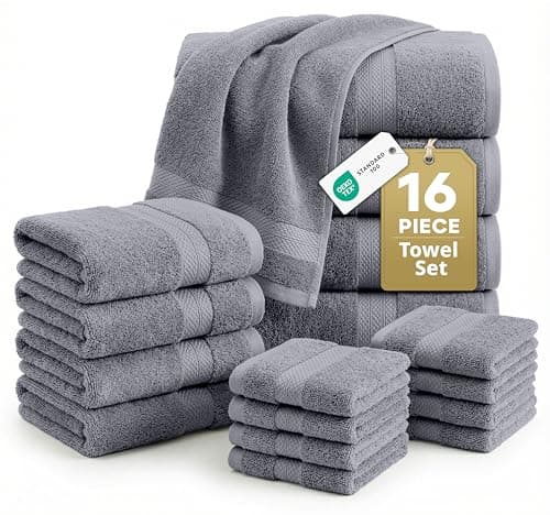 LANE LINEN Towel Set for Bathroom 16 Piece Soft Absorbent