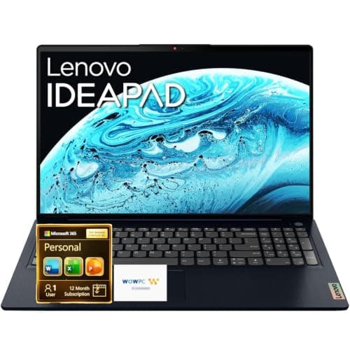 Lenovo New IdeaPad Slim 3i • 15.6" FHD Laptop with Microsoft 365 Included • Intel N150 • 8GB DDR5RAM • 128GB SSD • Windows 11