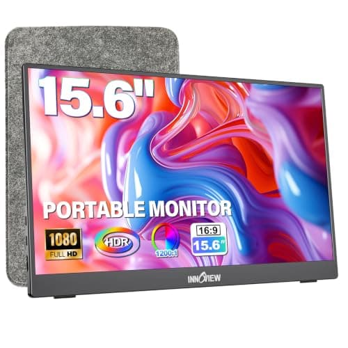 InnoView Portable Monitor 15.6" 1080P for Laptop with Protective Sleeve
