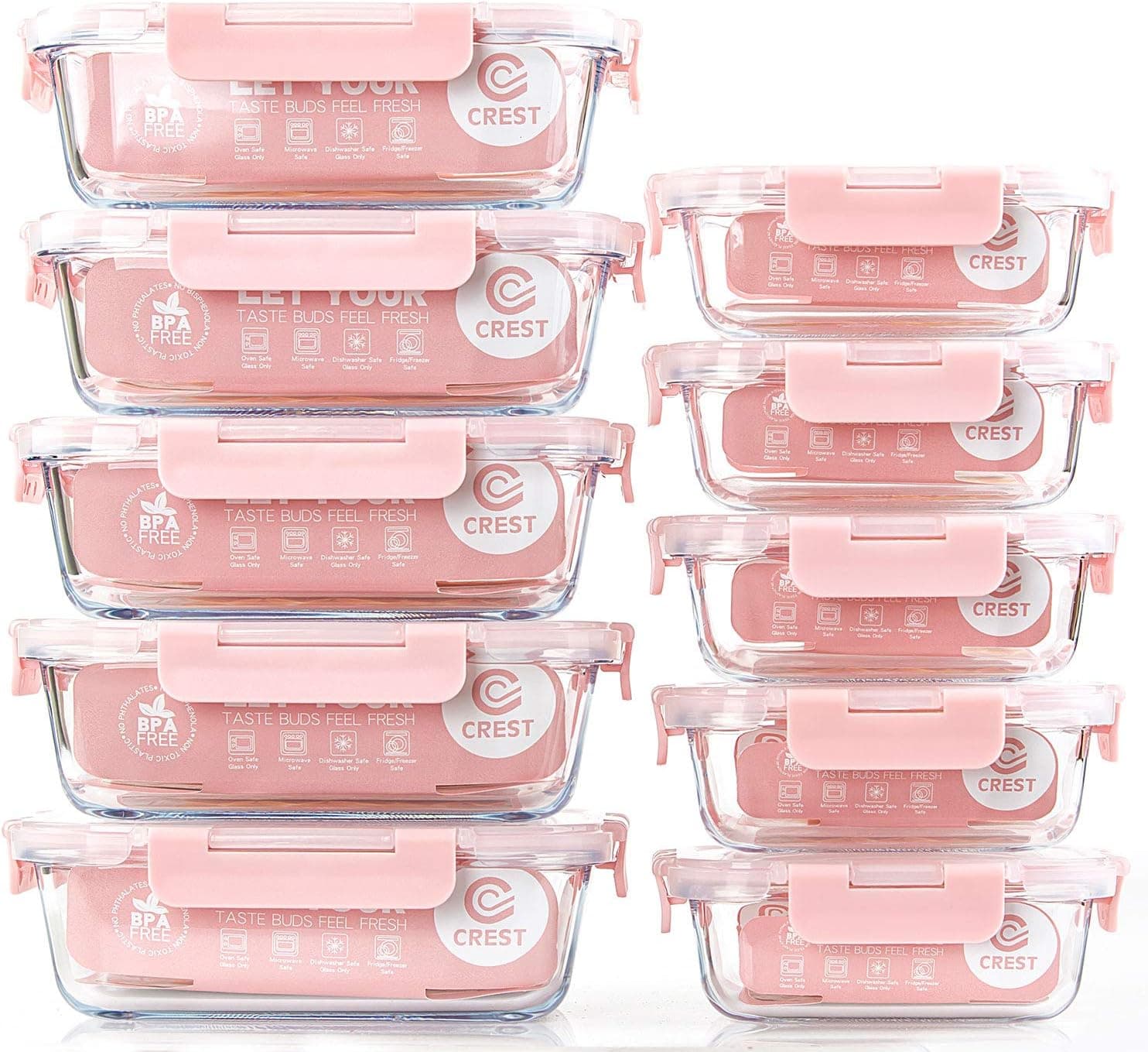C CREST Glass Meal Prep Containers (10-Pack) - image 1